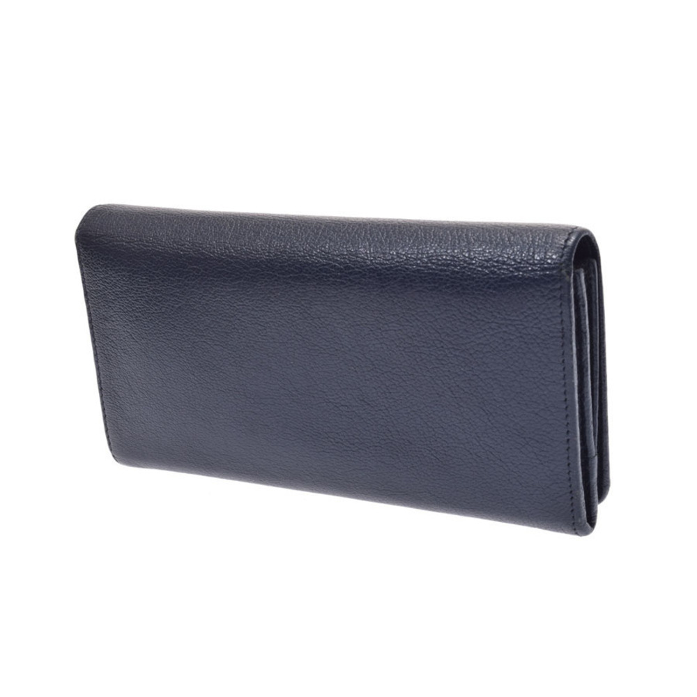 Balenciaga Long Edge Money Wallet Goatskin Blue Lambskin Navy